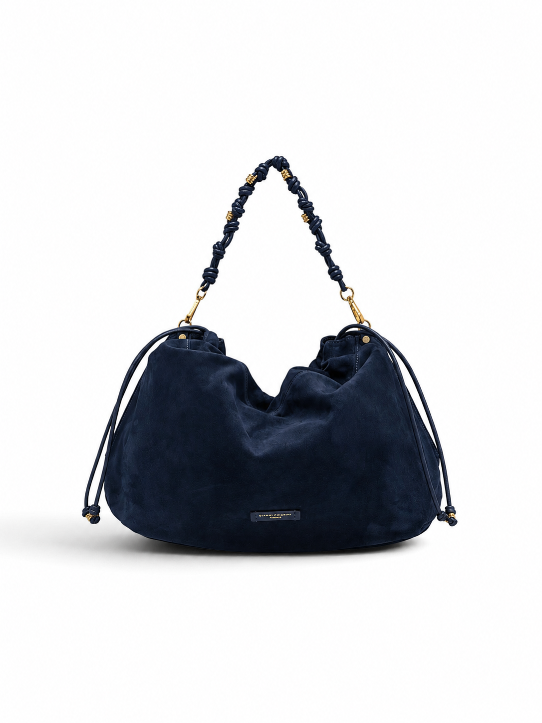 Dunkelblaue Velour-Tasche „Morgana“ von Gianni Chiarini