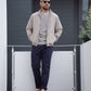 Sand-colored, lightweight blouson