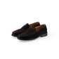 Espressofarbener Velour-Loafer