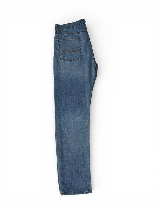 Hellblaue Slimmy-Jeans in Sommerqualität von 7 For All Mankind