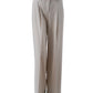 Steinfarbene Hose mit Bundfalte
