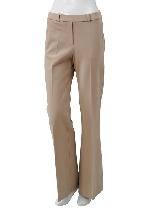 Sandfarbene, gerade geschnittene Jersey-Hose von Seductive