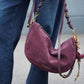 Bordeauxfarbene Velour-Tasche „Cleo“