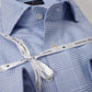 Hellblaues Glencheck-Hemd aus Royal Twill