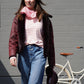 Bordeauxfarbene Fake-Fur Wendejacke