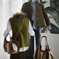 Moosgrüne Blazer-Jacke