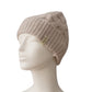 Steinfarbene Cashmere-Mütze