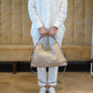 Sandfarbene Velour-Tasche