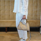 Sandfarbene Velour-Tasche