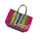 Multicolor Bast-Tasche mit sandfarbenem Schriftzug "Love"
