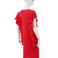 Rotes Kleid mit Volant