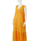 Orangefarbenes, plissiertes Cotton-Kleid