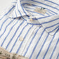 Weiß/Blau gestreiftes Hemd aus Leinen und Cotton "Luxury Vintage"