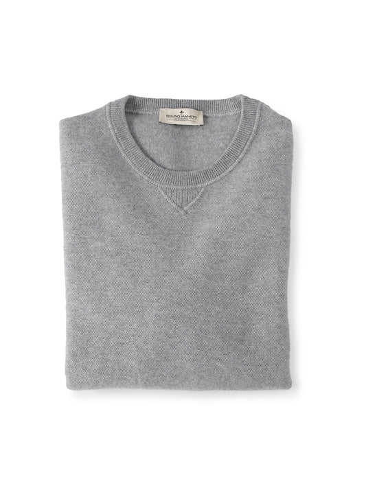 Grauer Kaschmir-Pullover im Sweat-Look von Bruno Manetti