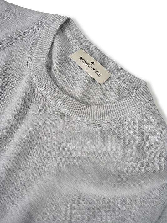 Graues, gestricktes T-Shirt von Bruno Manetti – Ansicht 2