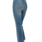 Hellblaue, verkürzte Jeans mit ausgestelltem Bein "Hi Sun"