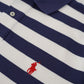 Blau/Weiß gestreiftes Poloshirt