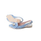 Hellblaue Bast-Sandalette mit Schmuck Detail