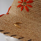 Sandfarbener Strohhut mit Flower Details