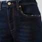 Dunkelblaue Marlene Jeans mit destroytem Bund