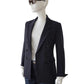 Dunkelblauer, zweireiheiger Jersey-Blazer