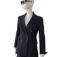 Dunkelblauer, zweireiheiger Jersey-Blazer