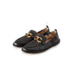 Schwarzer Softleder Loafer mit goldener Spange