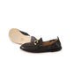 Schwarzer Softleder Loafer mit goldener Spange