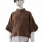 Haselnussbrauner Poncho aus Wolle und Cashmere