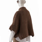 Haselnussbrauner Poncho aus Wolle und Cashmere