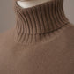 Taupefarbener Cashmere-Rollkragenpullover