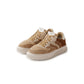 Brauner Velours-Sneaker mit Teddyfell