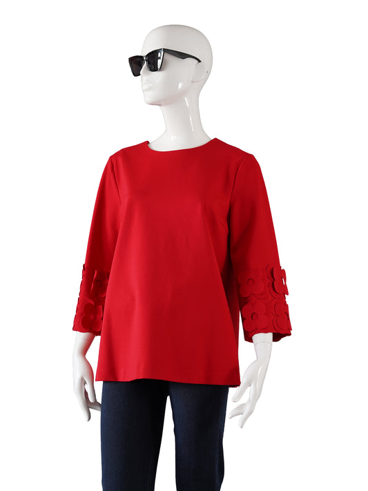Rote Bluse mit Blüten von MEIMEIJ