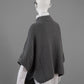 Graphitfarbener Poncho-Pullunder aus Wolle und Cashmere