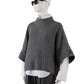 Graphitfarbener Poncho-Pullunder aus Wolle und Cashmere