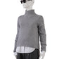 Grauer Rollkragenpullover aus Wolle und Cashmere