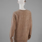 Biscuitfarbener Cashmere Long-Pullover