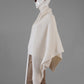 Cremefarbener Poncho aus Cashmere und Cotton