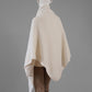 Cremefarbener Poncho aus Cashmere und Cotton