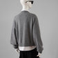 Grauer Oversize V-Neck aus Wolle und Cashmere