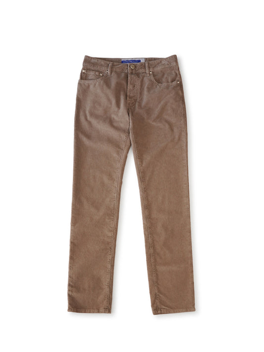Nussfarbene, strukturierte 5-Pocket-Hose von Jacob Cohen