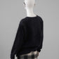 Schwarzer, gebrushter Cashmere Pullover