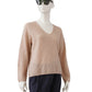 Sandfarbener V-Neck aus Wolle und Cashmere