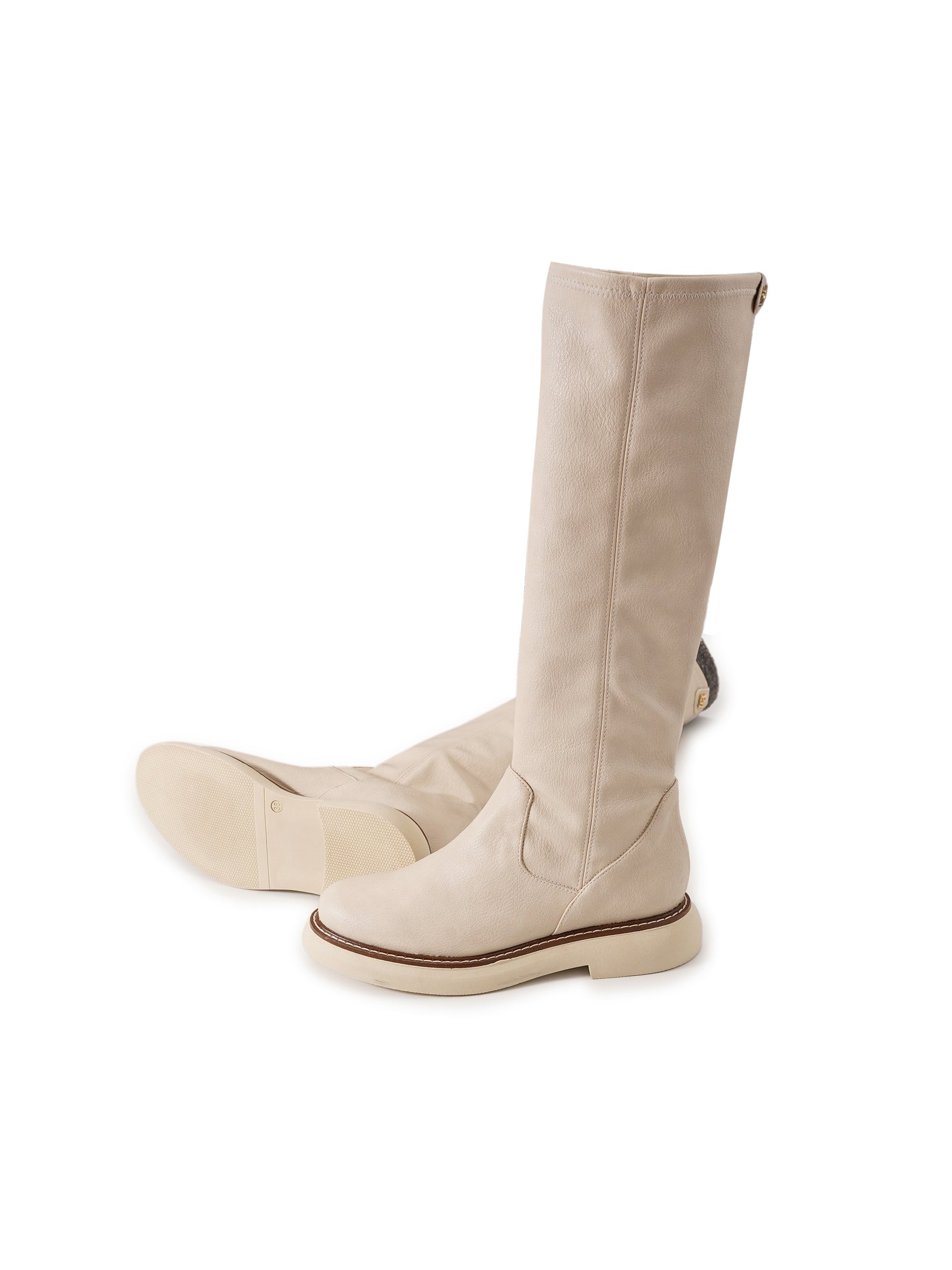Stiefeletten Chelsea Boots Damen Wildleder Beige Stiefeletten