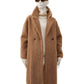 Camelfarbener Teddy Fake-Fur Mantel