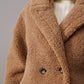 Camelfarbener Teddy Fake-Fur Mantel