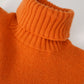 Orangefarbener Cashmere-Rollkragenpullover