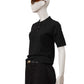 Schwarzes Poloshirt aus Cotton und Seide