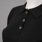 Schwarzes Poloshirt aus Cotton und Seide