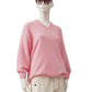 Rosafarbener Oversize-Pullover